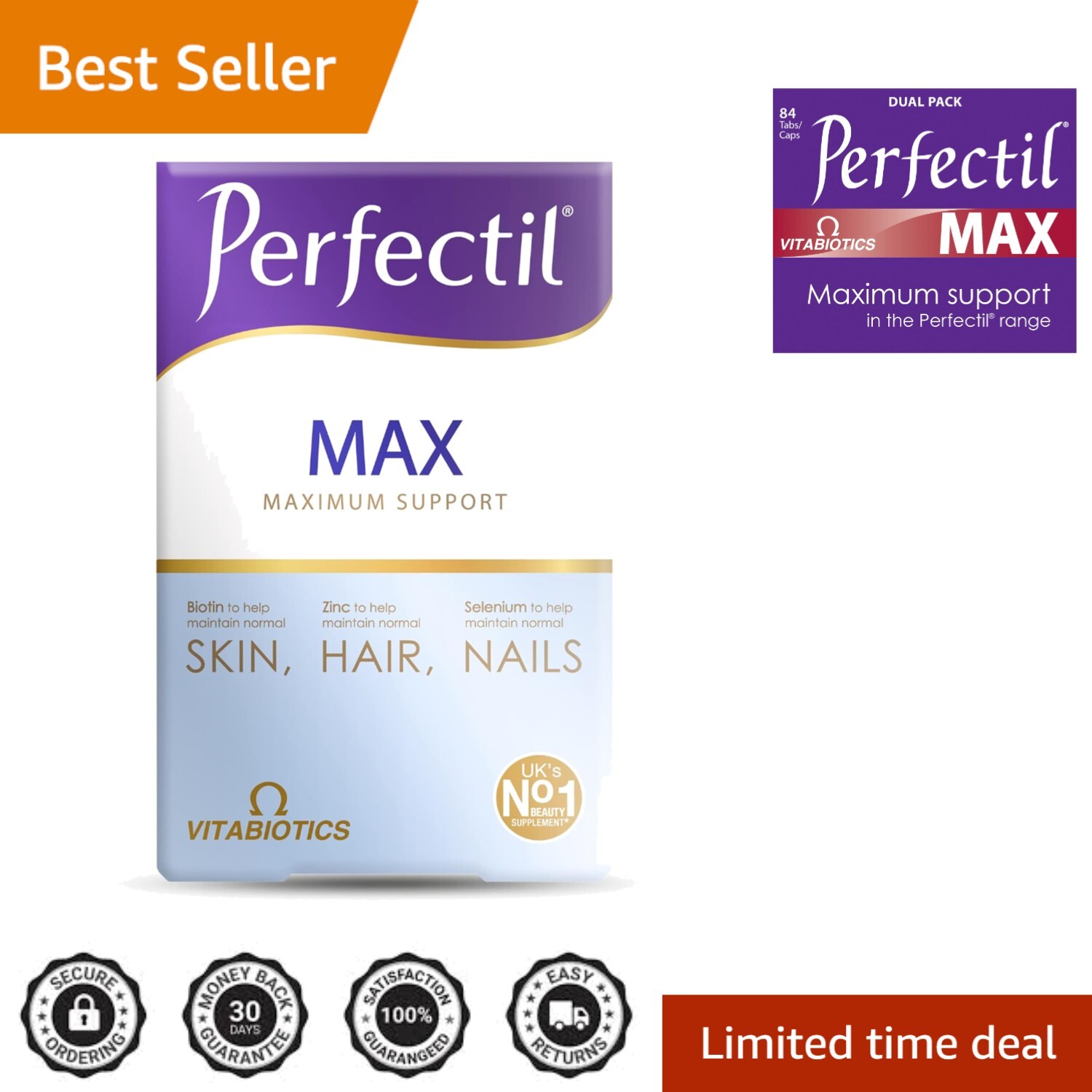 Max Beauty Support – 84 Fruit Punch Tablets for Skin, Hair & Nail Care
