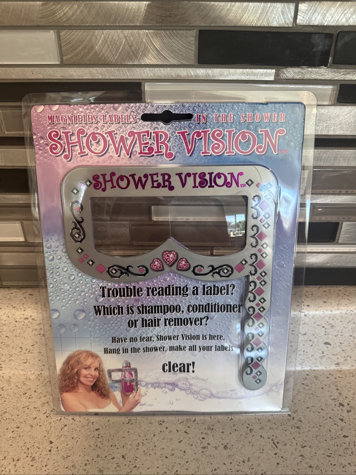 Shower Vision Magnifies Labels in the Shower – Waterproof