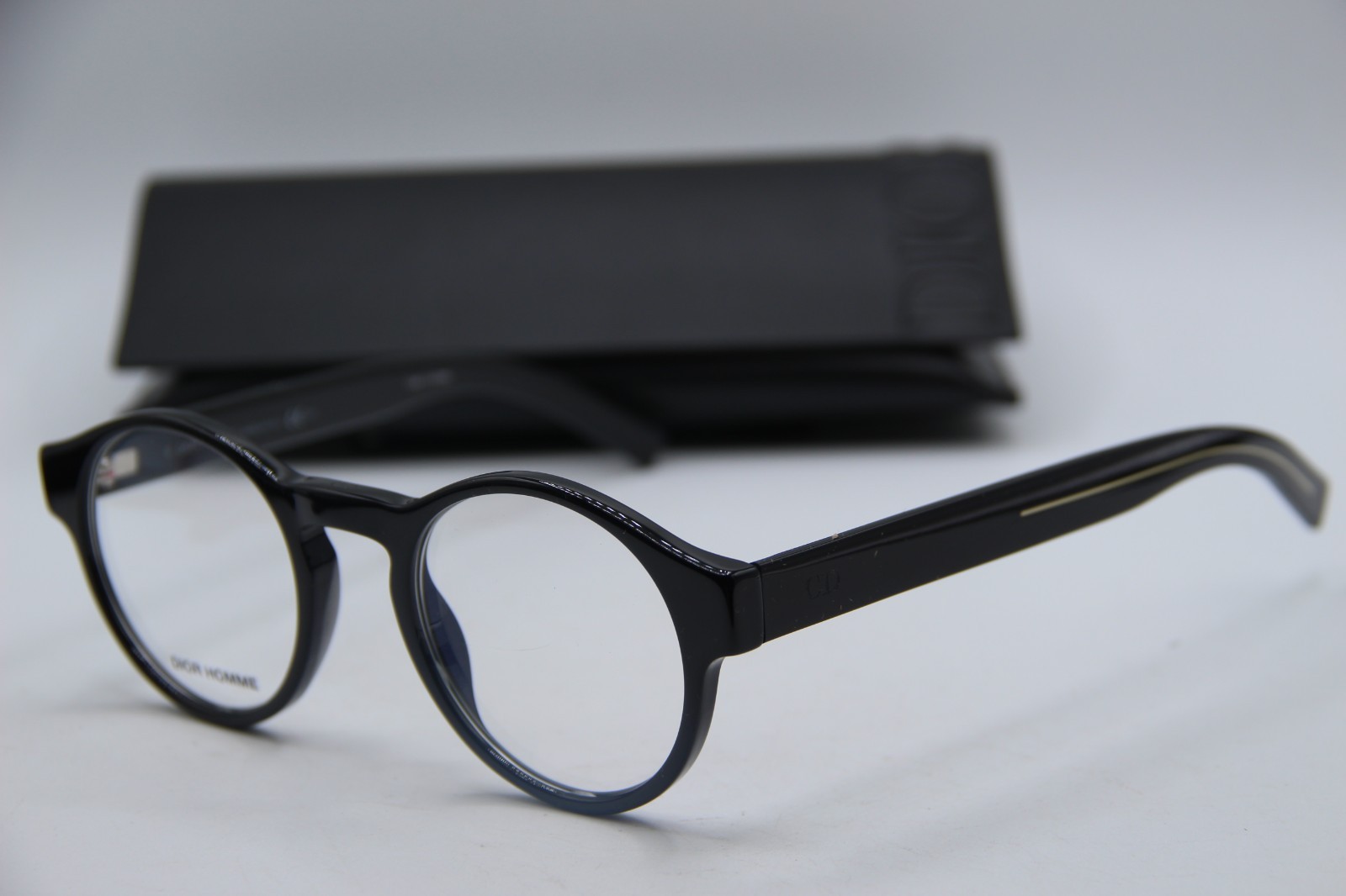 NEW DIOR HOMME BLACKTIE245 807 BLACK AUTHENTIC EYEGLASSES W/CASE 48-22