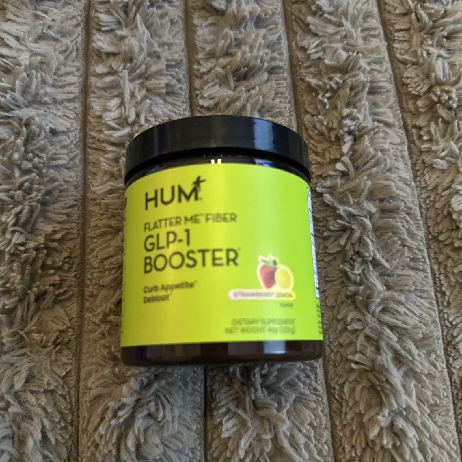 HUM Flatter Me Fiber, Dietary Supplement Prebiotics Strawberry Lemon 4oz. 08/27