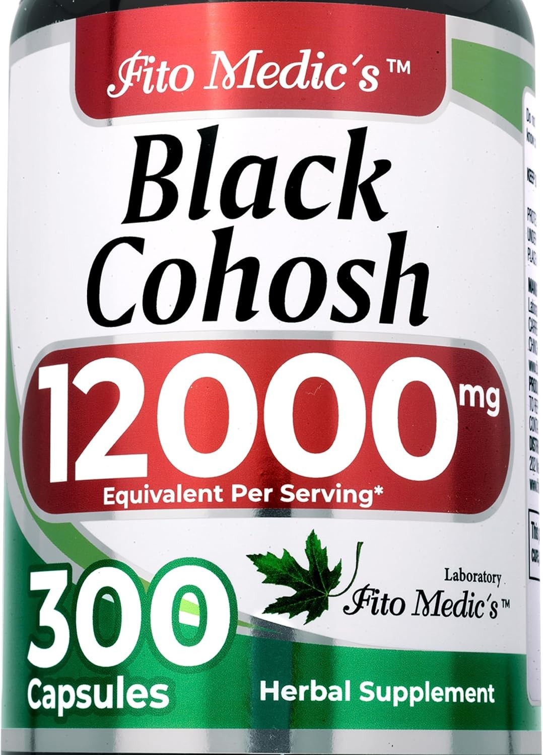 Black Cohosh 12,000 Mg Concentrated Menopause Nutritional Support, 300 Caps USA