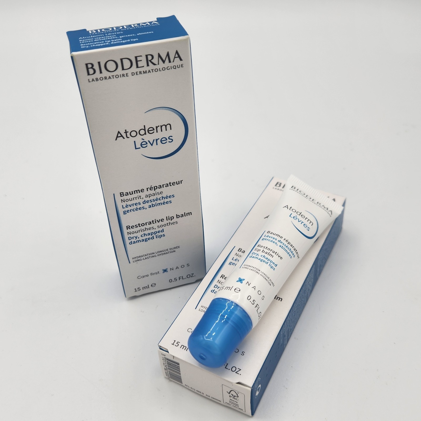 NEW Bioderma Atoderm Restorative Lip Balm Lot Of 2 0.5oz Exp 02/2026