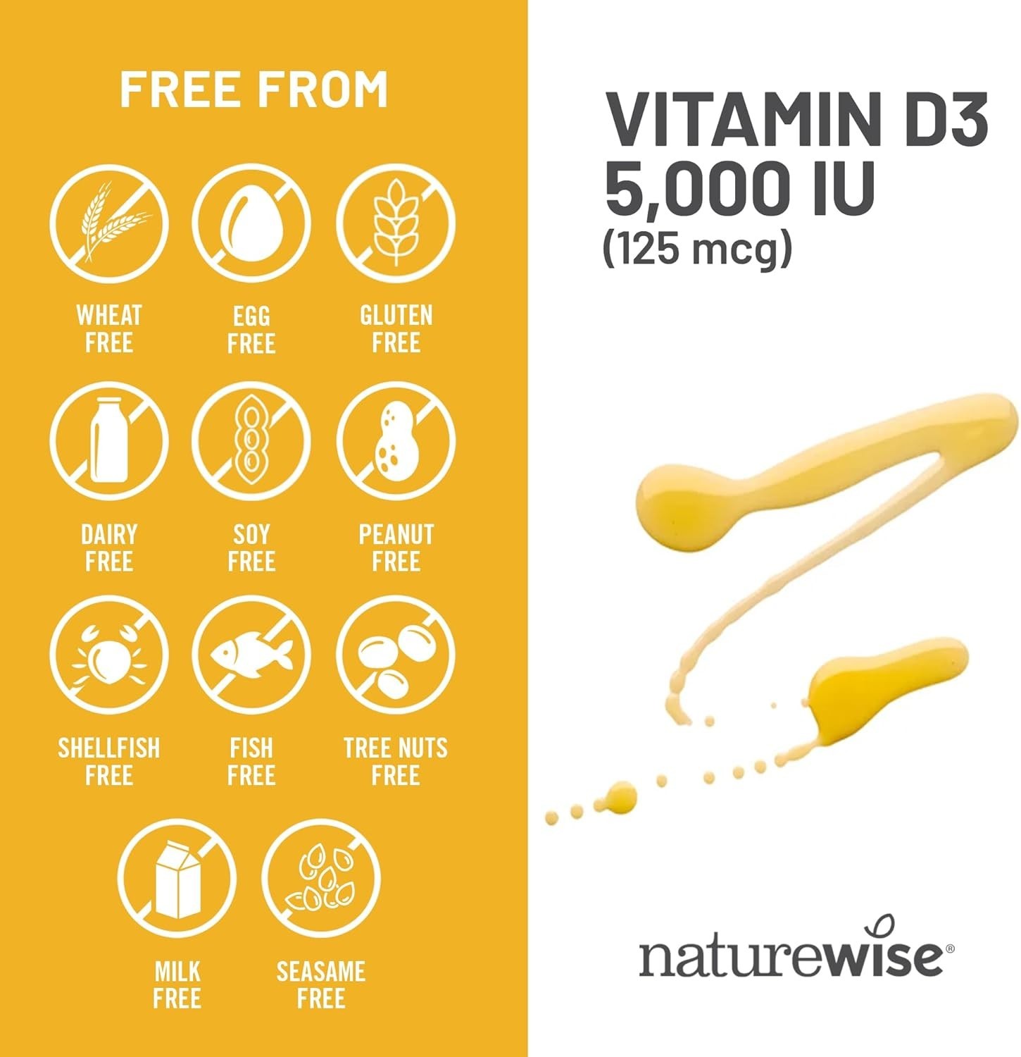 NatureWise Vitamin D3 5000 IU 360 Softgels Immune Bone Muscle Support 1 Year