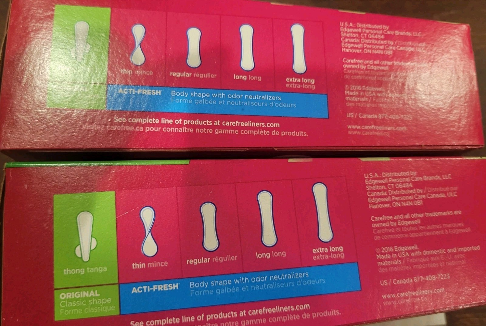 2 pkts Carefree THONG REGULAR LINERS With stay put wings 49 count each