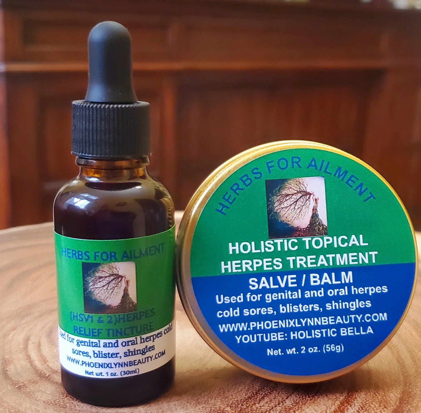 All- Natural Out break COMBO Type1 & Type 2 Treatment -Salve and Tincture