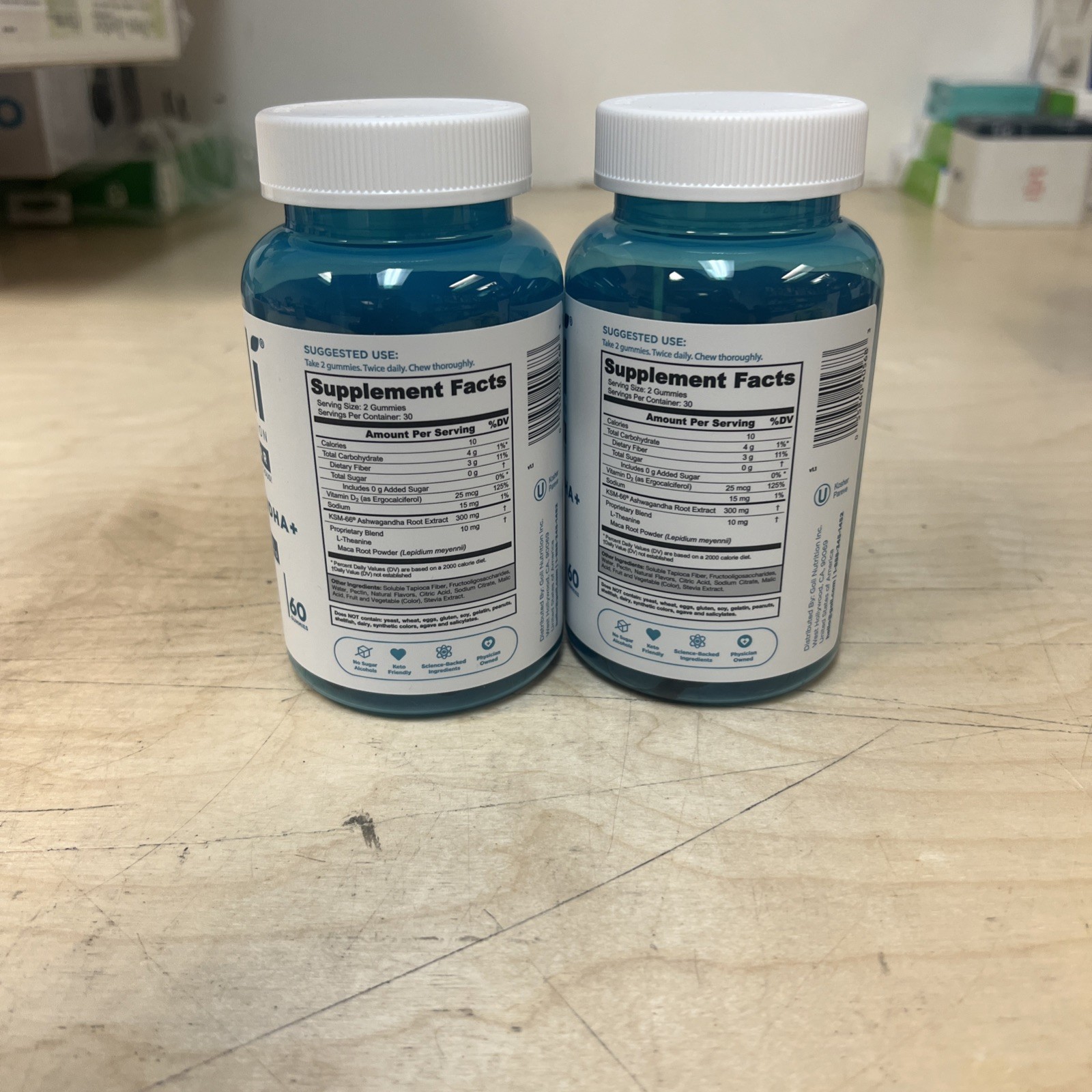 2 X Goli Nutrition, Ashwagandha Gummies, 60 Gummies Zero Sugar 03/2027