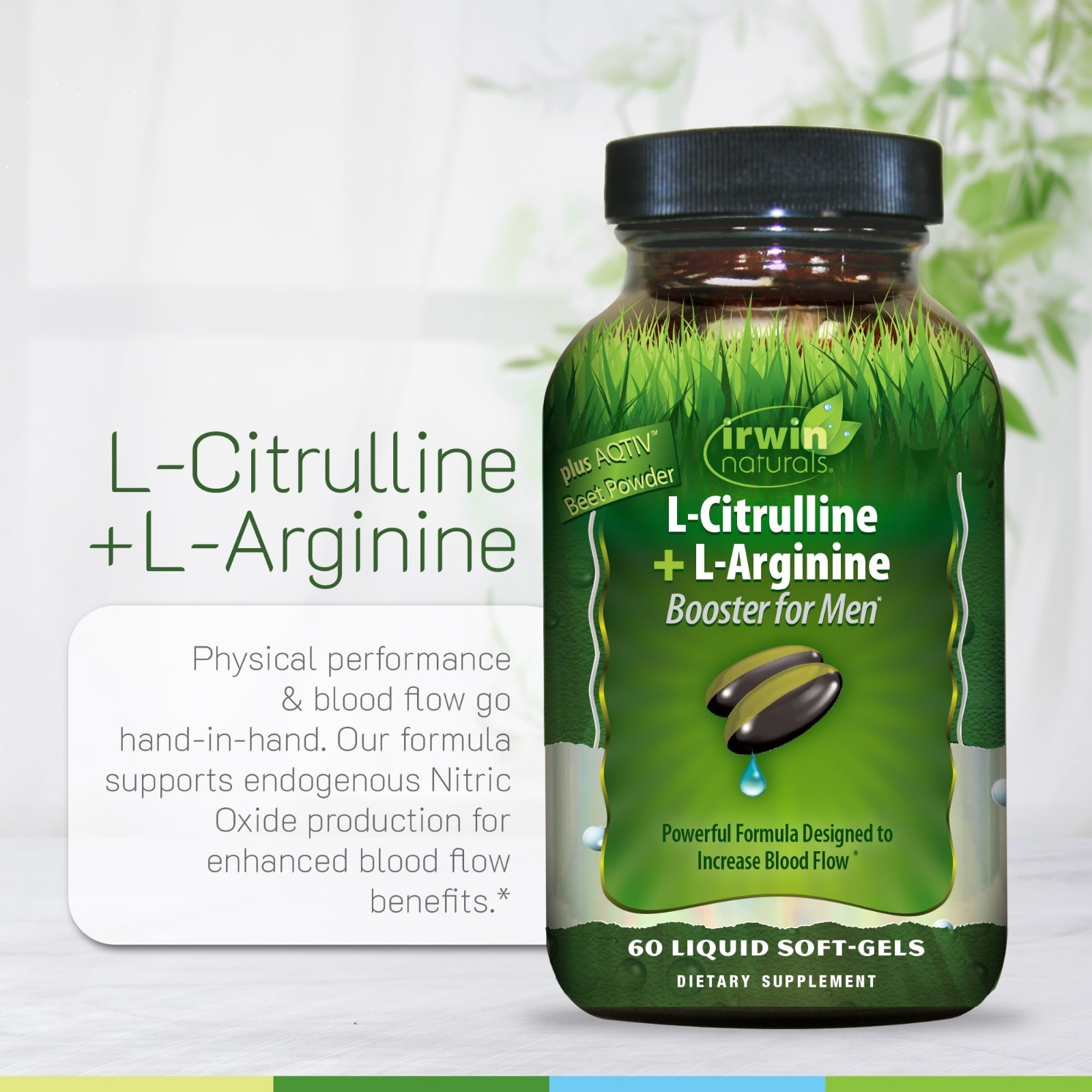 L-Citrulline L-Arginine Soft-Gels – 60 Count for Nitric Oxide & Circulation Boos
