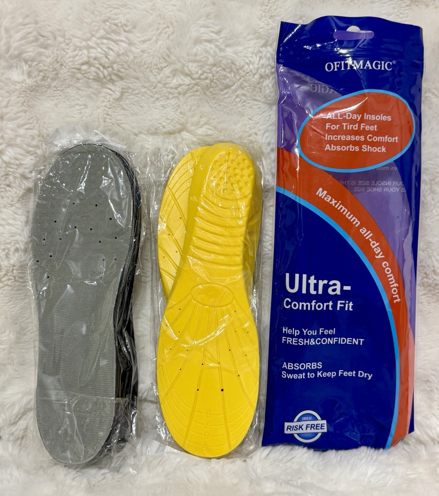 2 Pairs Ultra Comfort Fit Performance Insoles Sz-Men’s 6-9 Wms 7-11 New