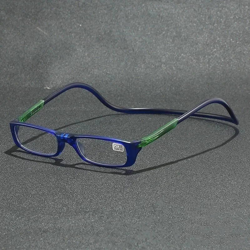 Hanging Magnetic Reading Glasses Adjustable Eyeglasses Front Click Connect Neck