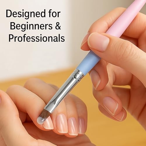 3pcs Flat, Angled & Oval Nail Art Brushes for Cleaning