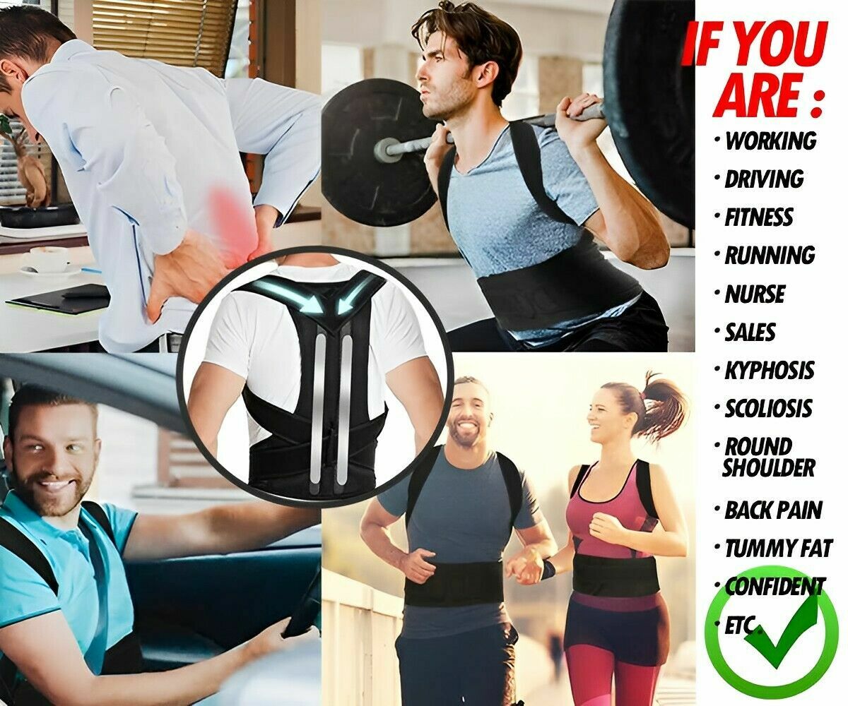 Posture Corrector for Women Men Upper and Lower Back Pain Relief Muscle Memory