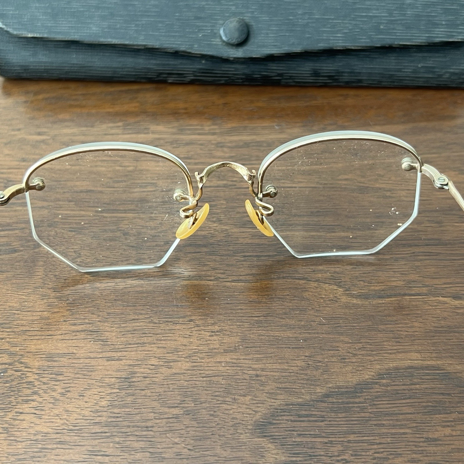 Vintage SHURON Rimless 12K Gold Filled Eyeglasses Frames Unisex Adults