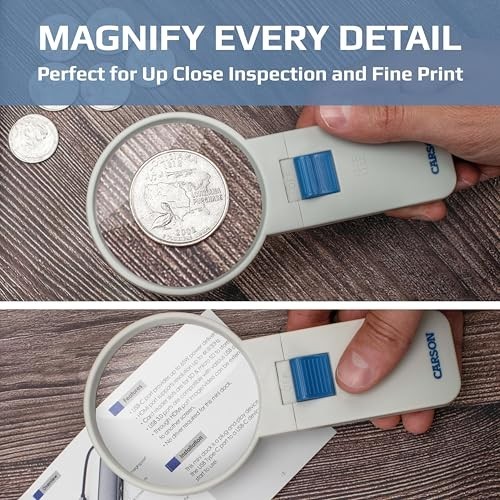 Illuminated Hand Held 4x Magnifier 3.0 Inch Aspheric Lens LED Light Reading