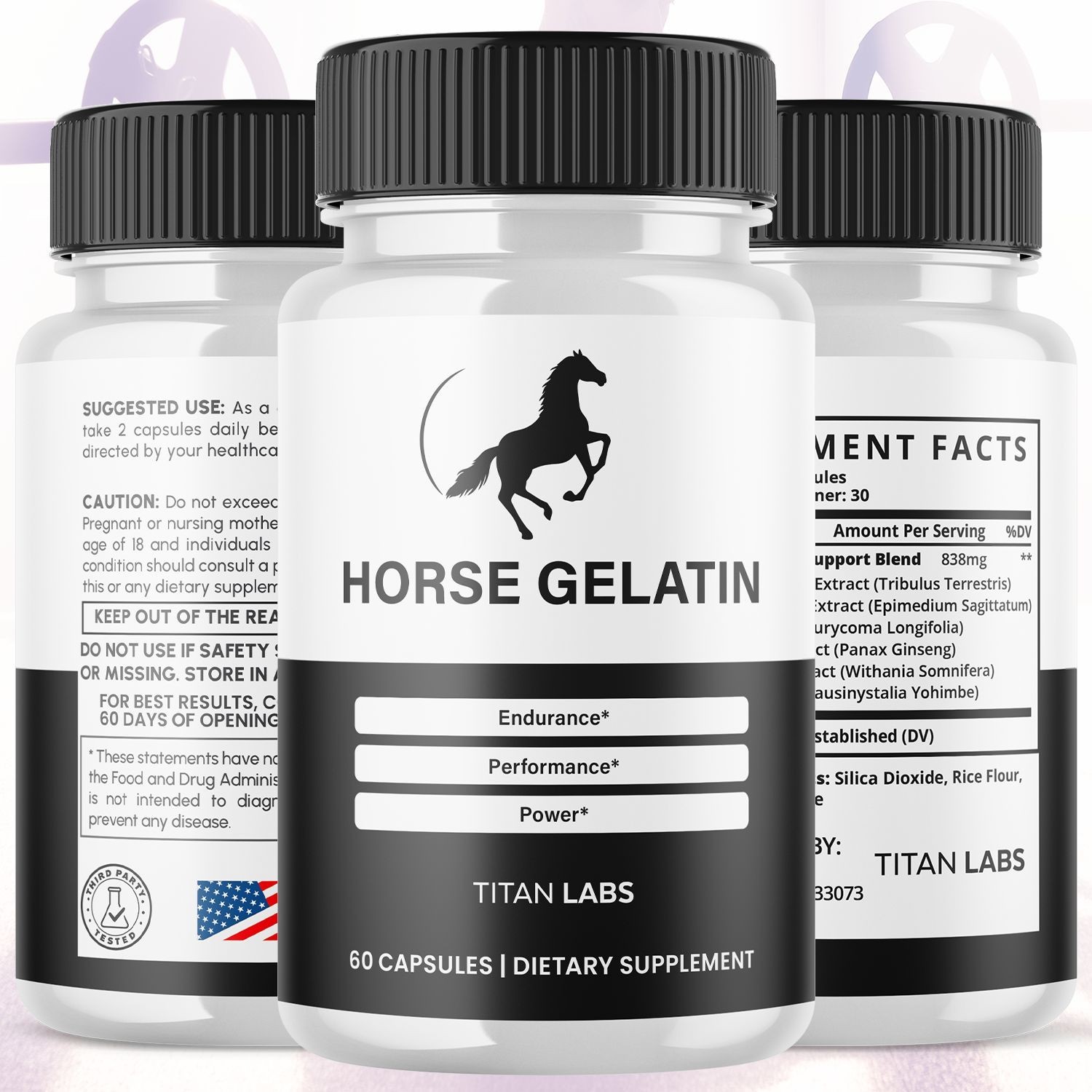 (2 Pack) Horse Gelatin Advanced Male Support Supplement HorseGelatin 120 Capsule