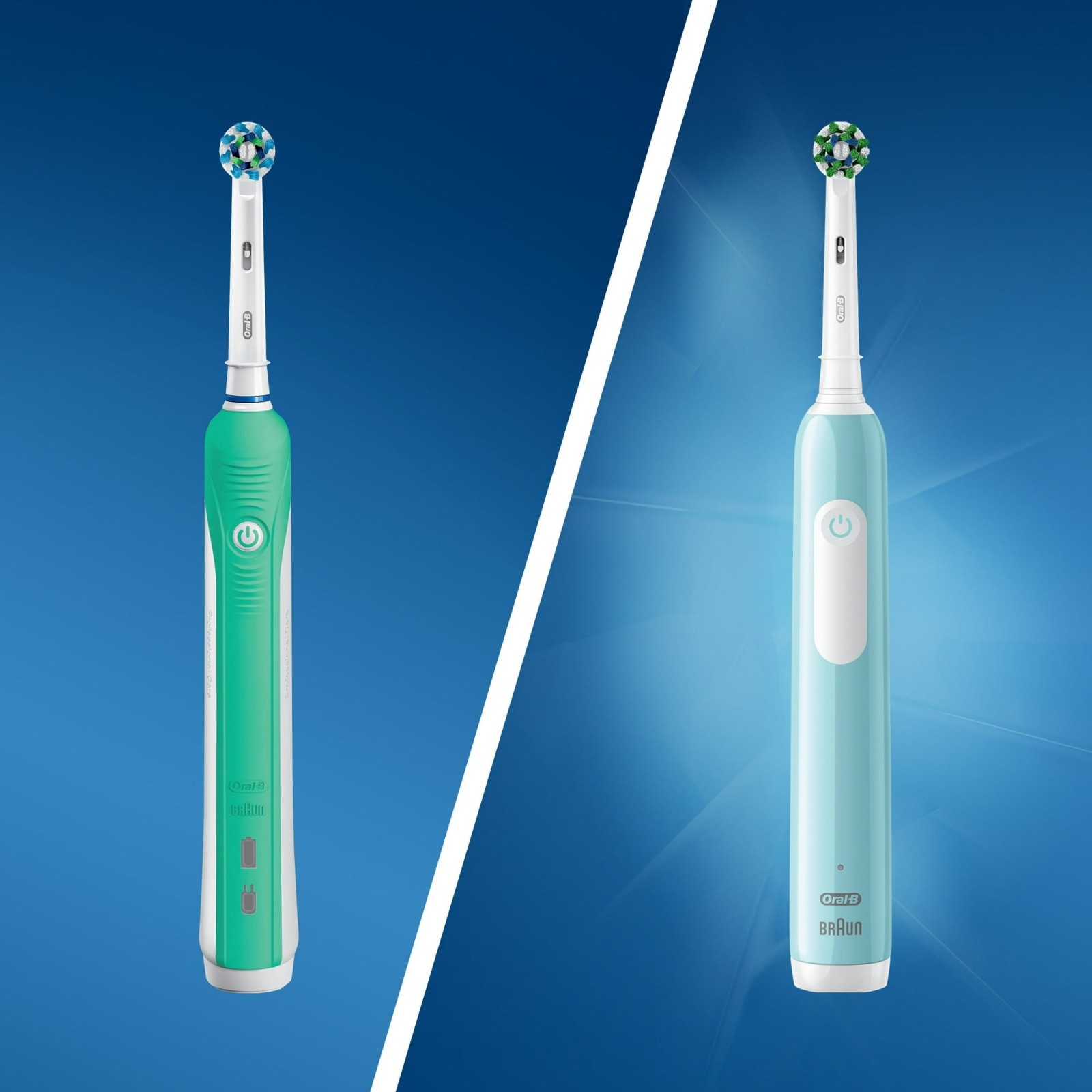 Oral-B 1000 CrossAction Electric Toothbrush Green Rechargeable Free Ship
