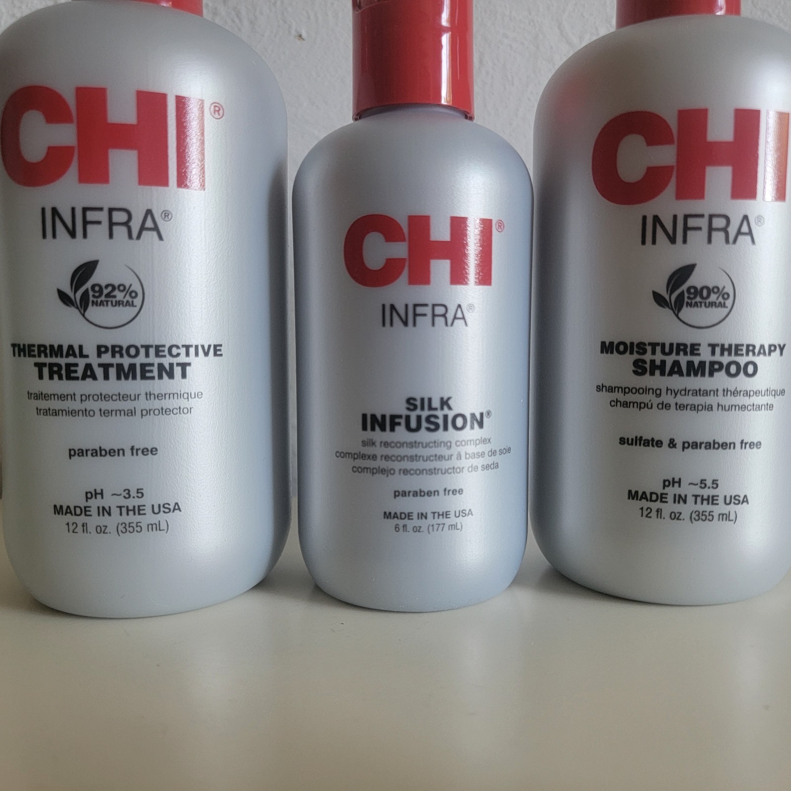 CHI INFRA Hydrate Kit Silk Infusion 6oz, Shampoo & Treatment 12.0 Oz Each NIB