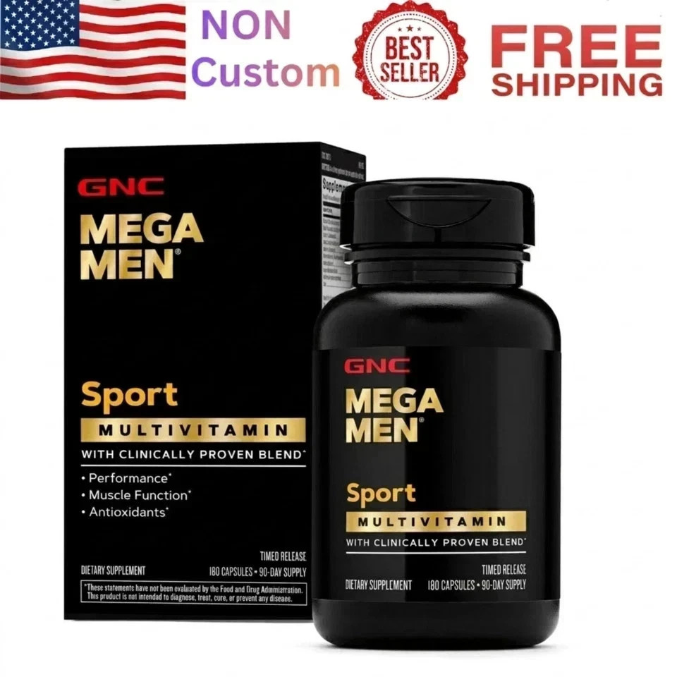 GNC Mega Men Sport Vitamin 180 Tablets Free Shipping