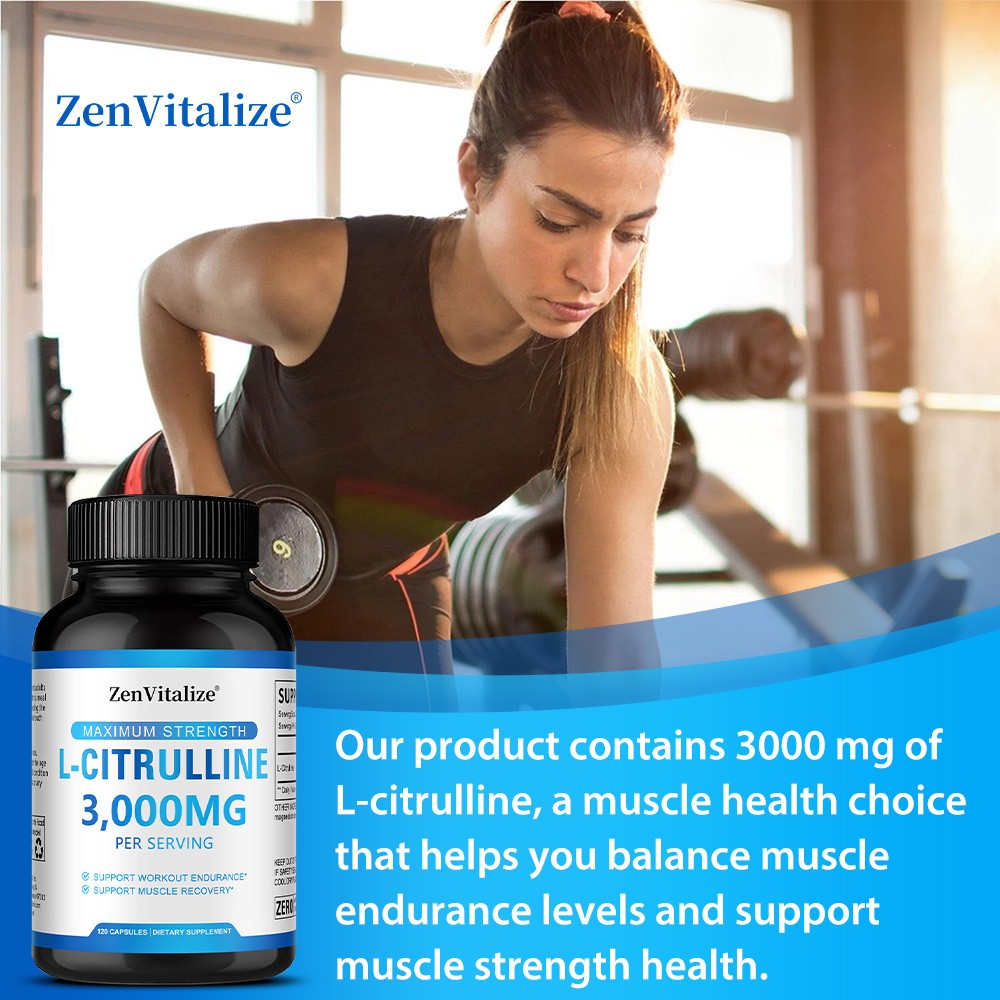 L-Citrulline Support Workout Endurance Gluten Free & Non-Gmo 30/60/120 Capsules