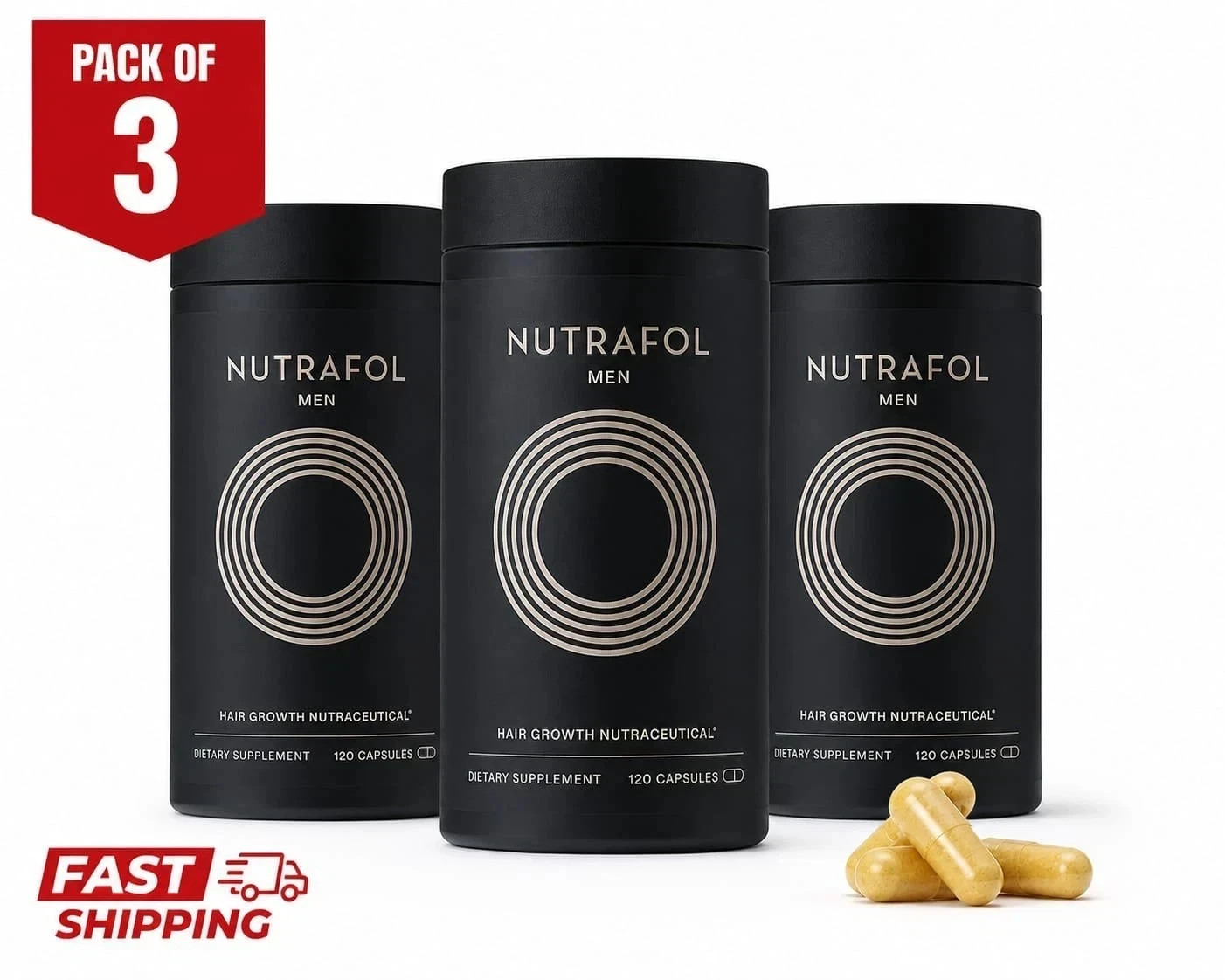 Packof 3 Men’s Hair Growth Total 360 Capsules Exp 06/2027 shipfrom USA
