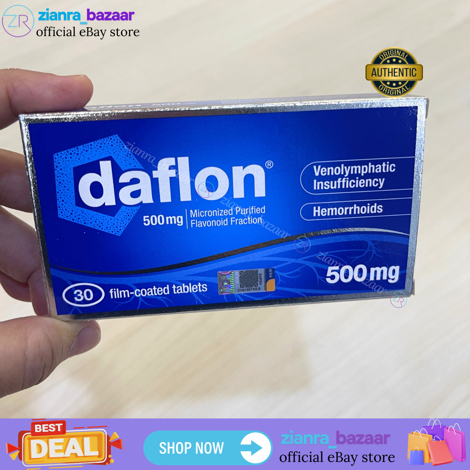 Daflon 500mg Tablets 30 Count – Plant-Based Flavonoid Supplement