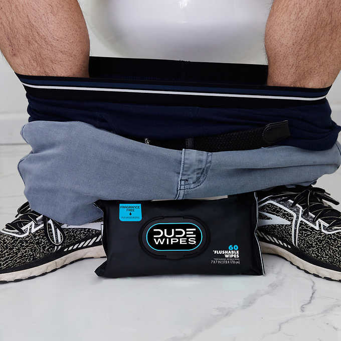 DUDE Wipes Fragrance-Free Moisturizing XL – 480 Flushable Wet Wipes