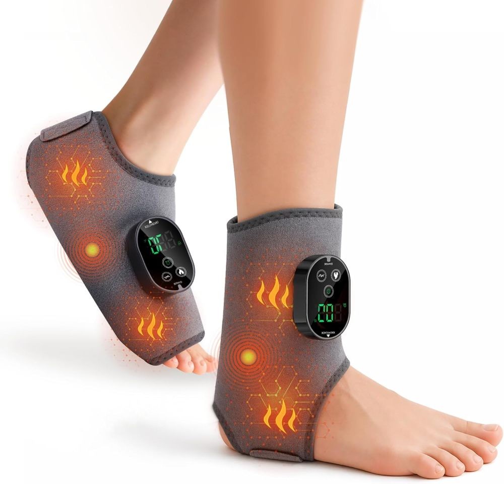 Cordless Foot and Ankle Massager Pain Relief 6 Heating Levels, 3 Vibration Modes