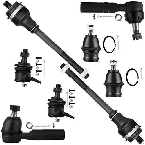 8pcs 4×4 Suspension Kit Front Upper Lower Ball Joints Inner Outer Tie Rod