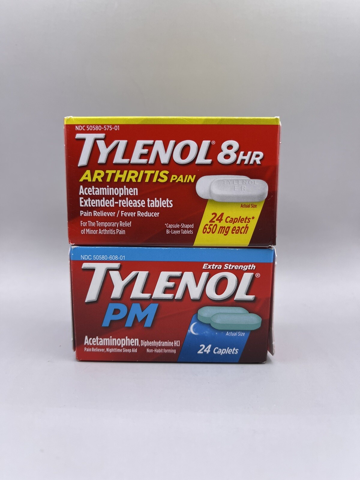 Tylenol 8 Hour Arthritis Pain Reliever & Tylenol PM, 24 caplets each Oty 2