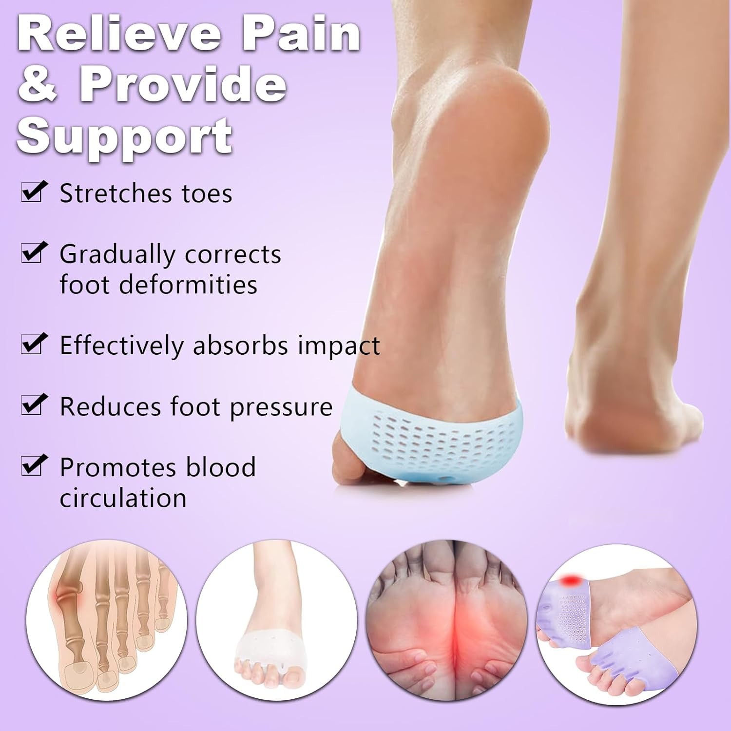 4 Pairs Hyggear Silicone Toe Separator Hyggear Silicone Toe Separators for Women