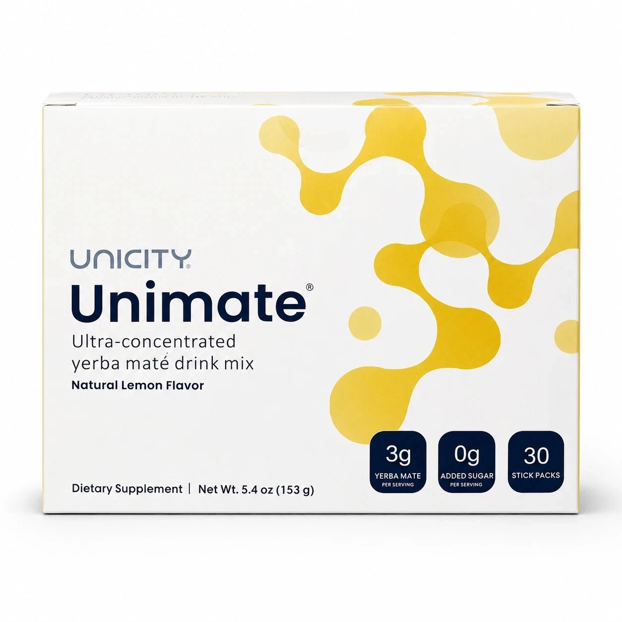 Unicity Unimate Lemon Drink Mix 30 Sachets 30 Day Supply NEW