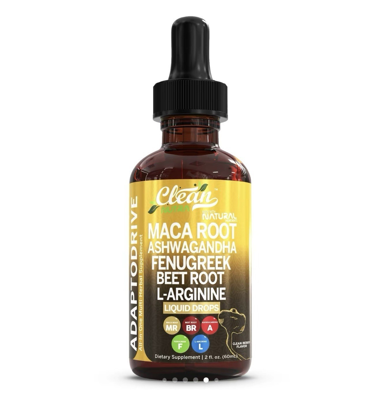 Clean Nutra Adaptodrive Liquid Drops 2 fl oz, Maca Ashwagandha Herbal Blend