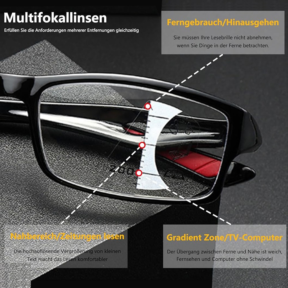 Photochromic Progressive Multifocal Reading Glasses Stylish Readers Eyeglasses