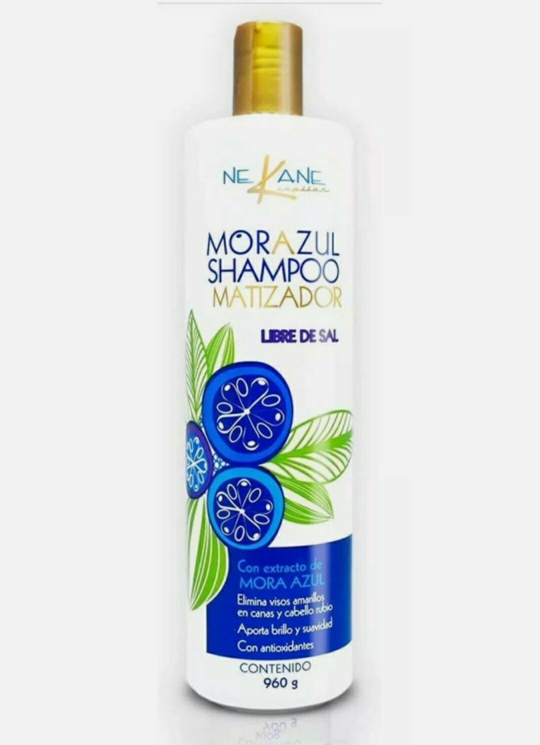 Nekane Jumbo Mora Azul Shampoo Matizador Toning 960g Libre de Sal