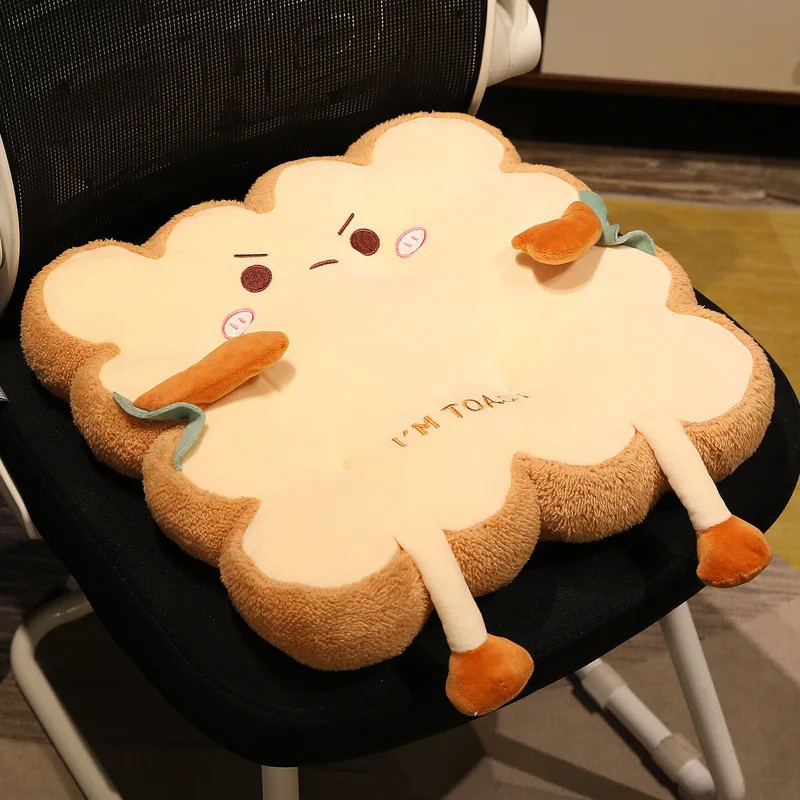 1 PC Car Lumbar Support Cute Toast Cushion Butt Cushion Office Chair Cushion