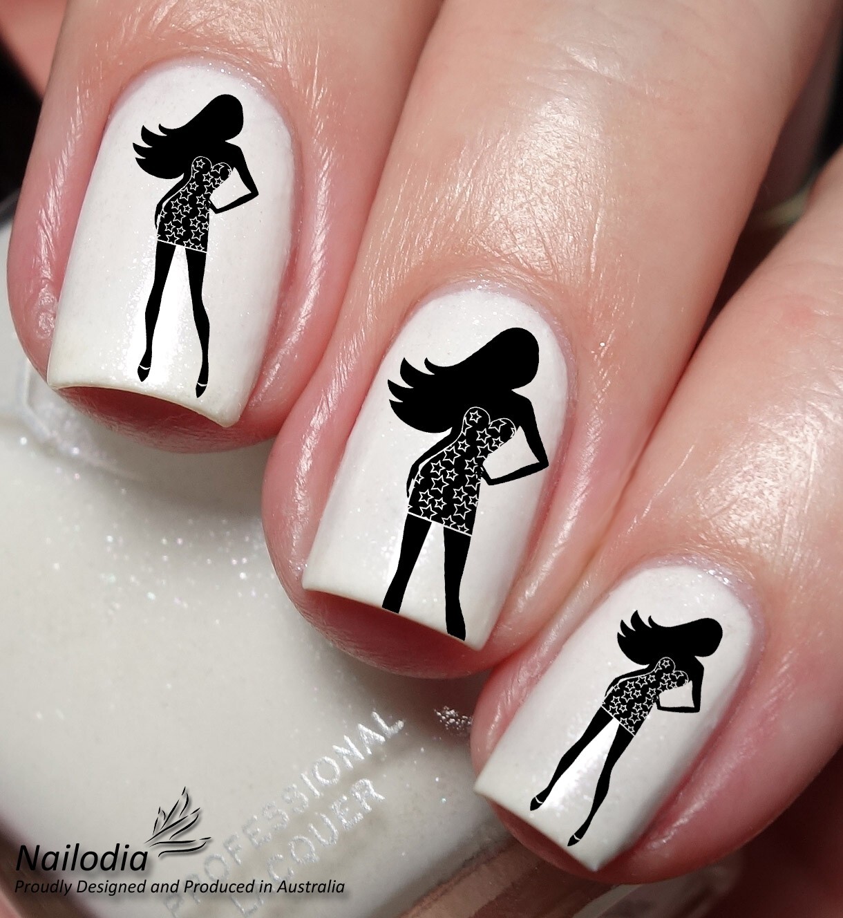 Fashion Model Girl Shopping Lady Nail Art Decal Sticker Water Transfer Slider