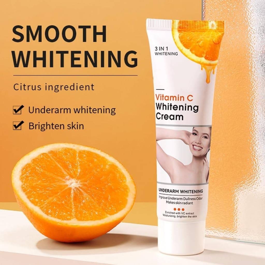 Crema Blanqueadora Natural con Vitamina C para Axilas y Áreas Íntimas