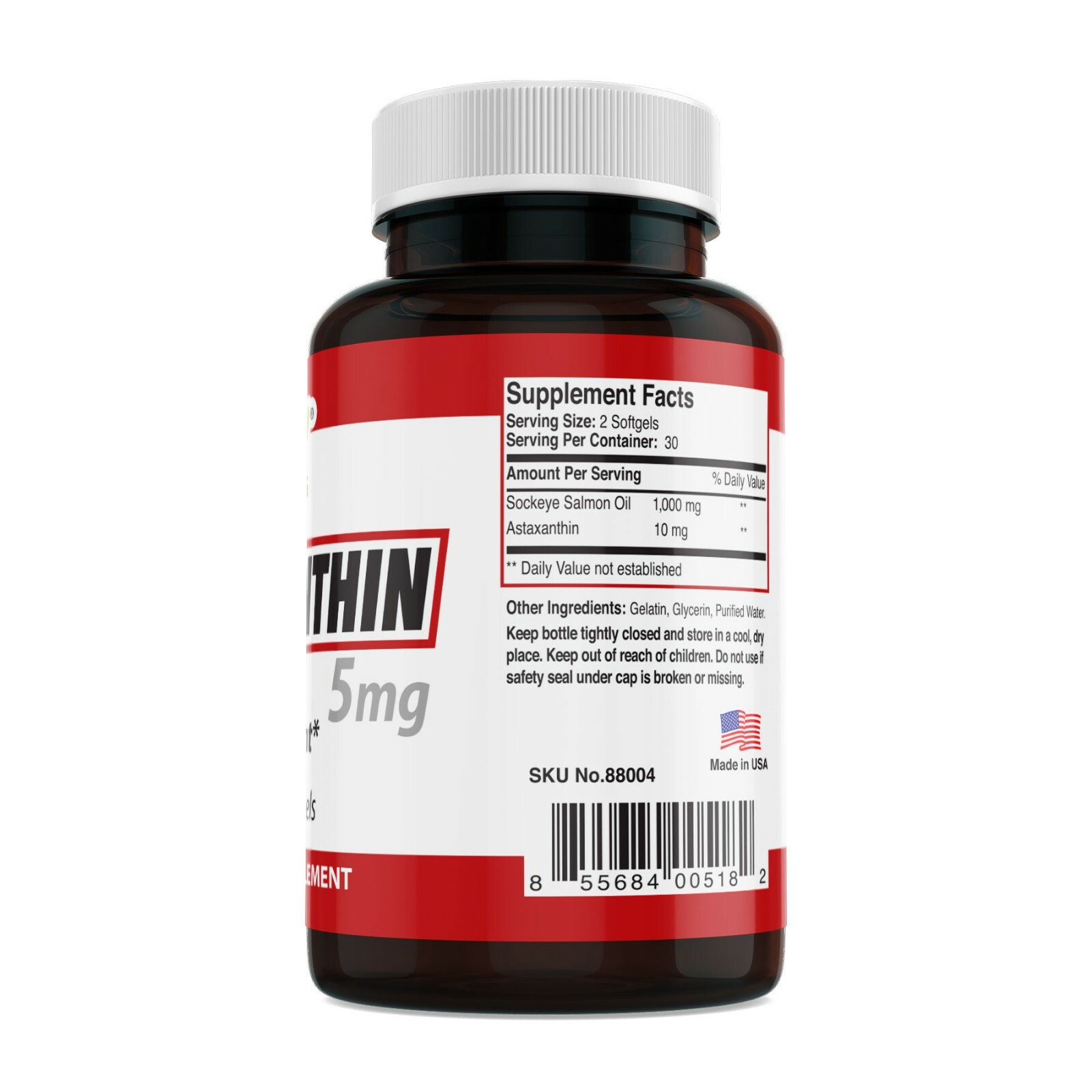 Astaxanthin Powerful Antioxidant Support 5mg 60 caps Made In USA