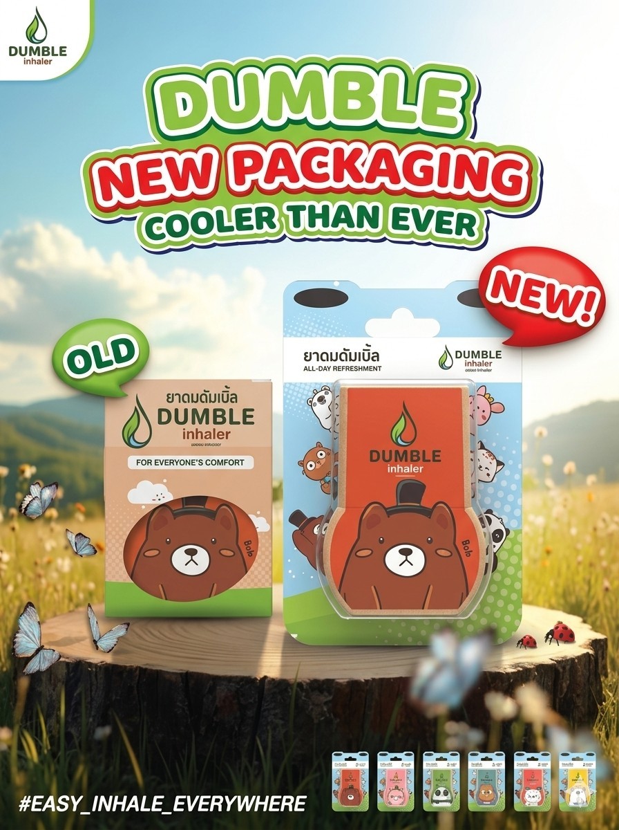 Herbal Double Inhaler 2×pcs.Nasal Thai Double-Hole Herbal Inhaler Cute Animal