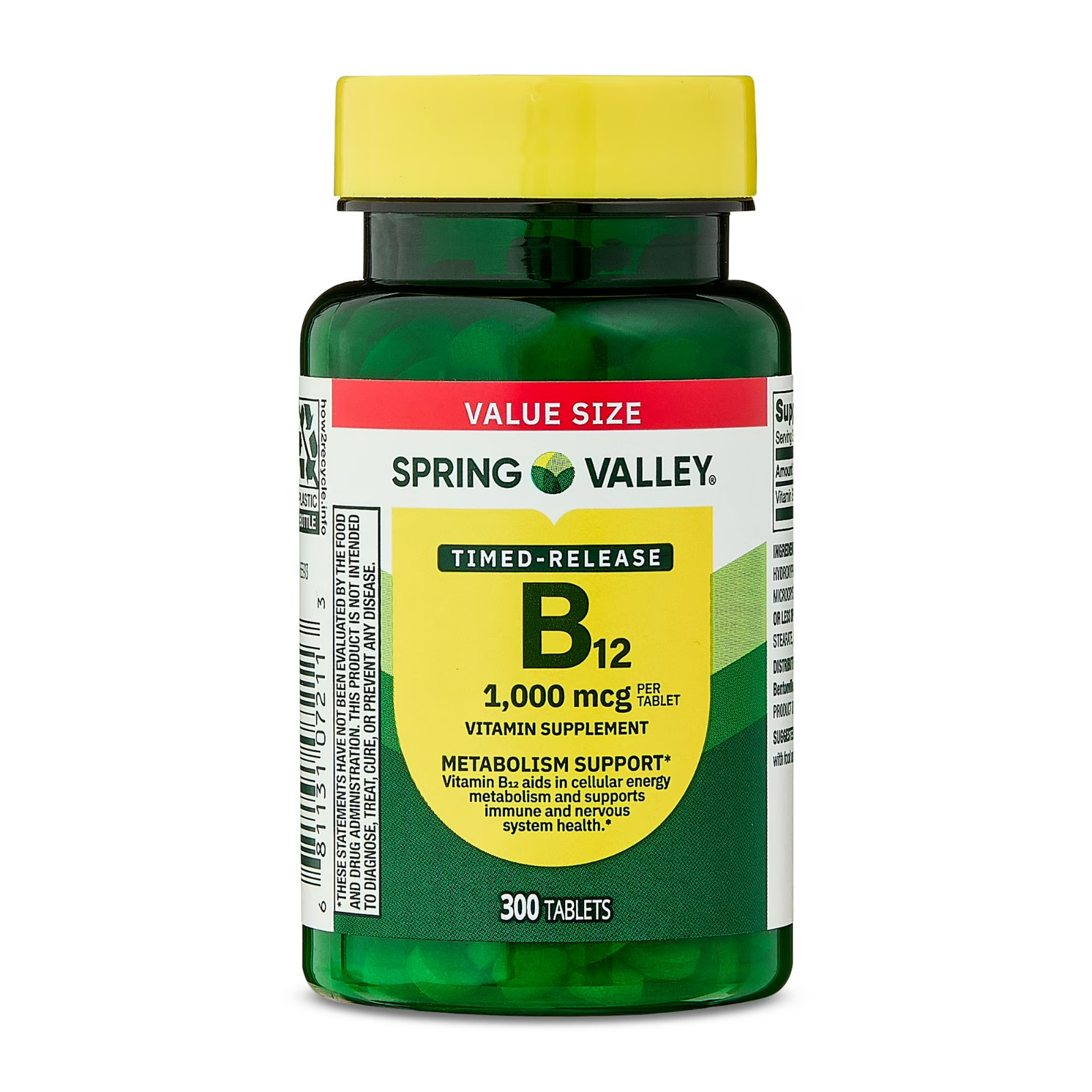 Spring Valley Vitamin B12 1000 Mcg Timed Release Tablets, 300 Count