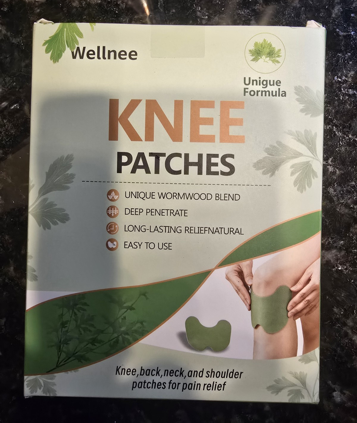 Wellnee Knee Pain Relief Patches Wormwood Ginger Radix Aconiti 20 Pads
