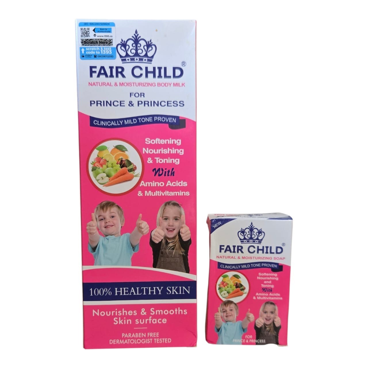 Fair child amino Multivitamin Kids Teens body lotion 400ml And Soap