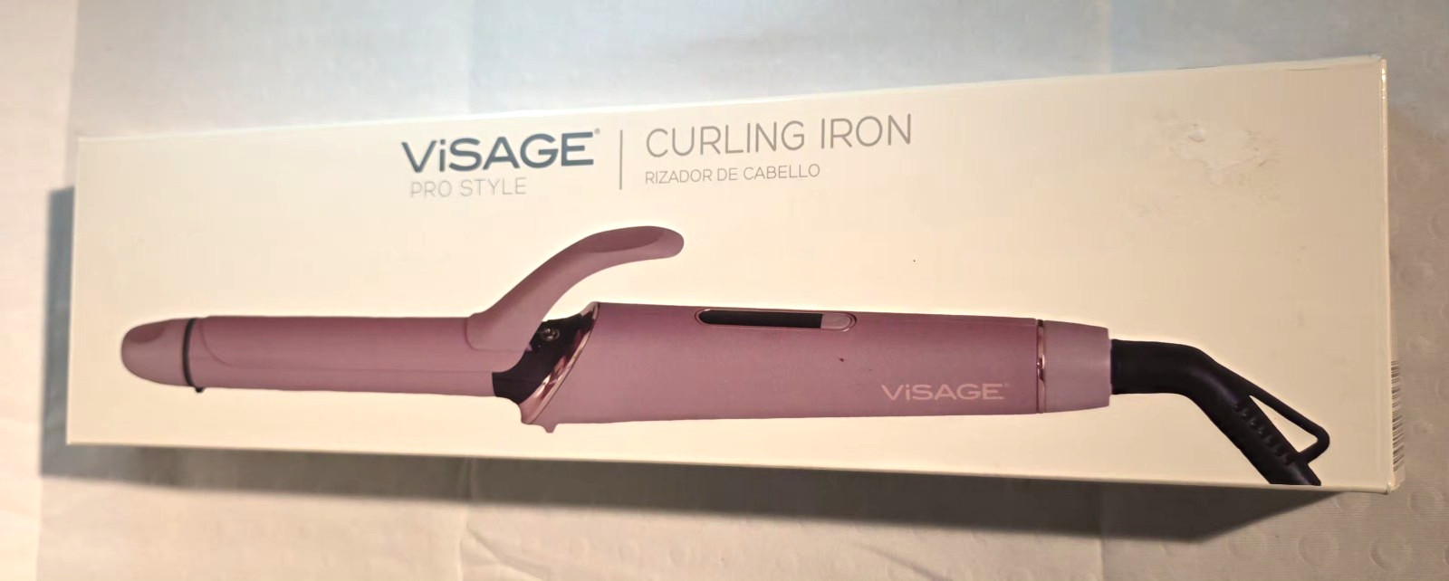 Visage Pro Style 1″ Double Ceramic Curling Iron 395°F LED Pink New Sealed