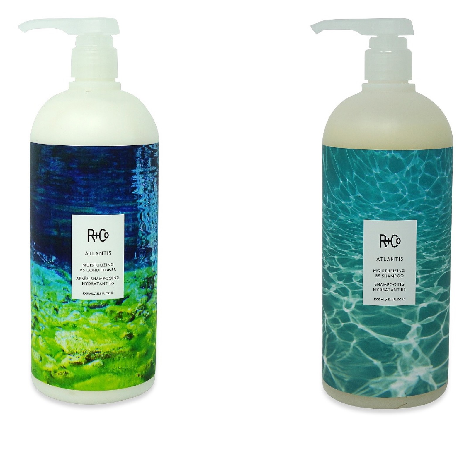 R+Co Atlantis Moisturizing B5 Shampoo and Conditioner LITERS 33.8 oz DUO