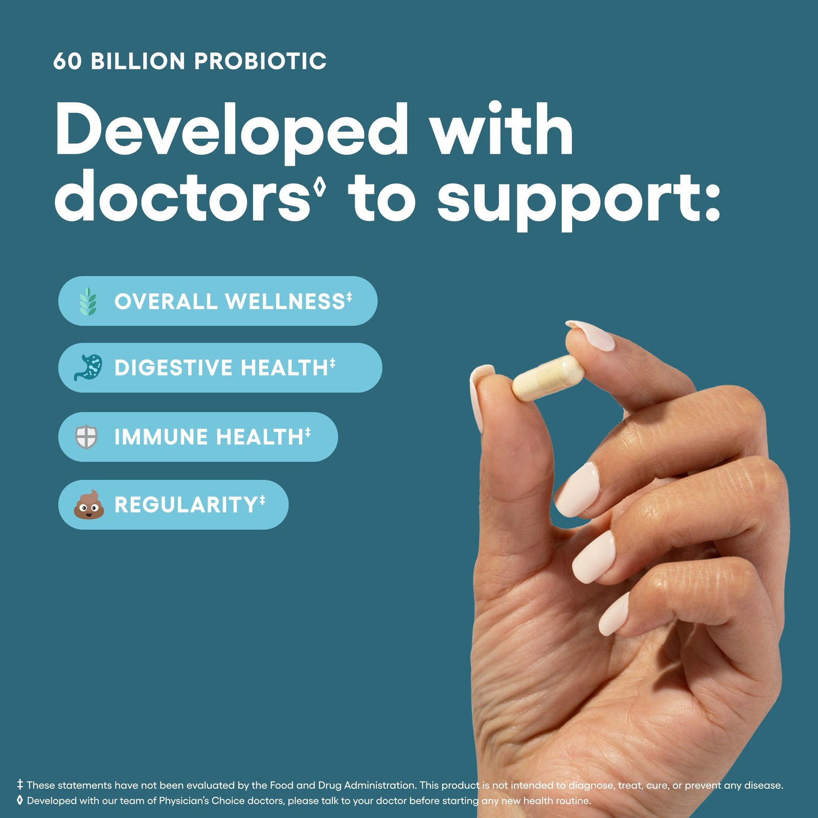 Physician’s CHOICE Probiotics 60 Billion CFU – 10 60 Count (Pack of 1), Red
