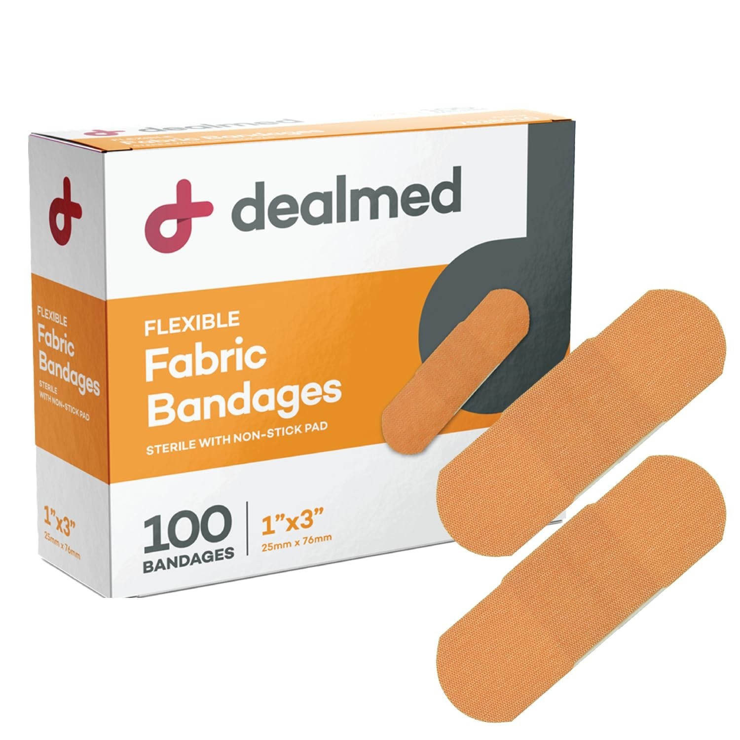 Flexible Fabric Adhesive Bandages 1×3 Inch – 100 Count – 24 Boxes – Breathable F