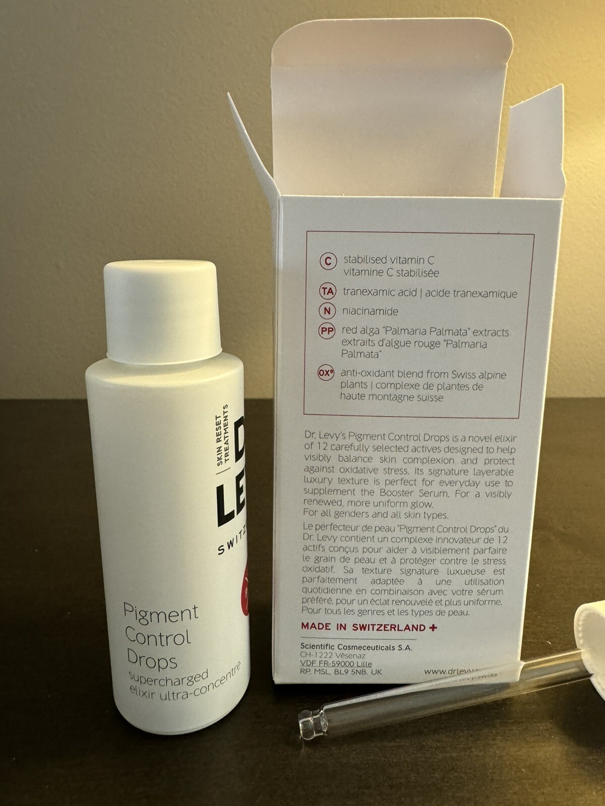 Dr. Levy Switzerland Pigment Control Drops 30 ml 1 oz Full Size NIB