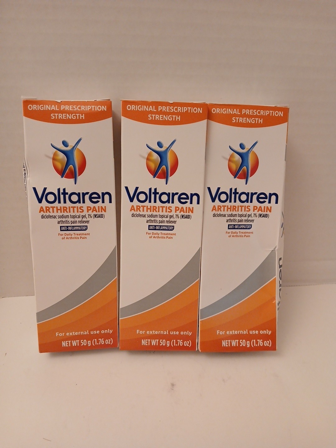 THREE Voltaren Diclofenac Sodium 1% Arthritis Pain Relief Gel 50g/1.76oz Each