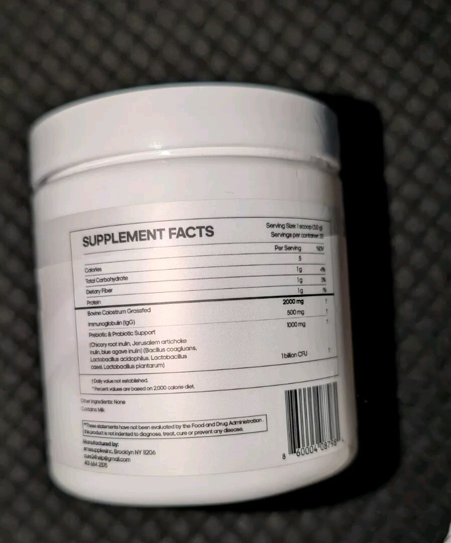 Cure24 Bovine Colostrum X3 Supplement Powder Triple Effect Grass Fed High IgG