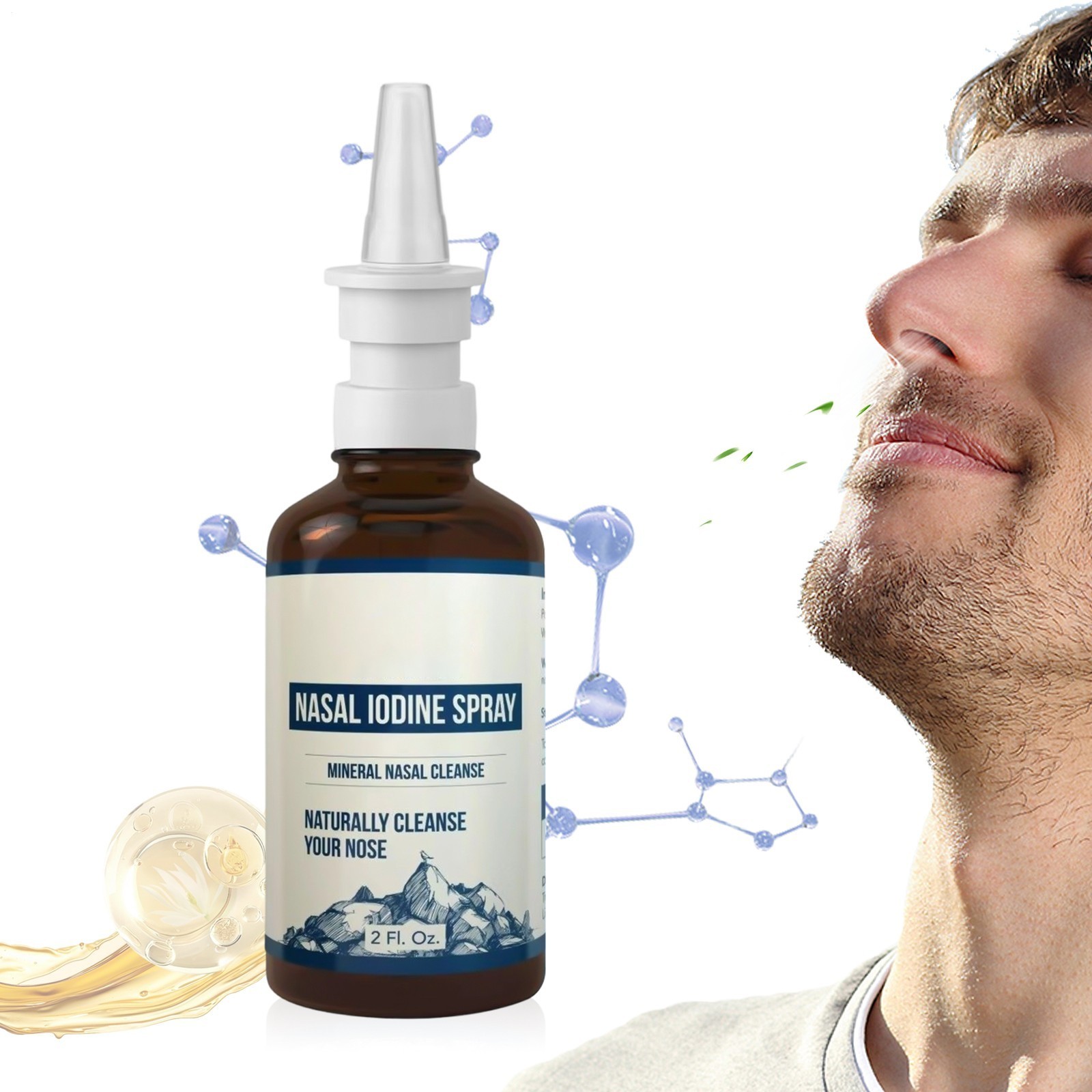 Nasomin Nasal Iodine Natural Care Product Nose Soothing Spray for Adults 1-3X US