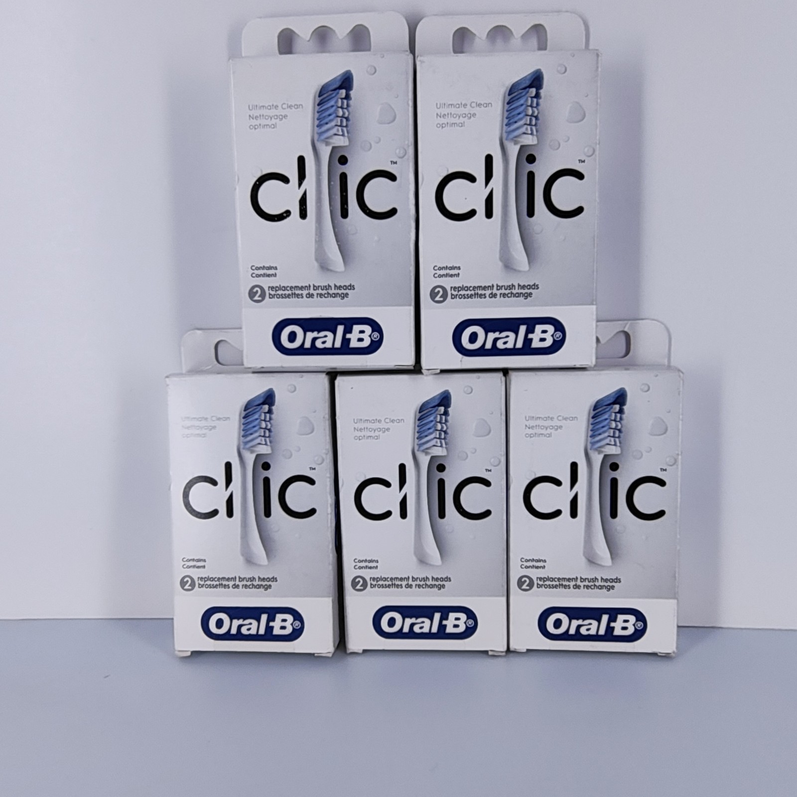 Lot Of 5 – Oral-B Clic Replacement Brush Heads
